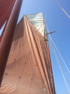 Topsail hoisted for first time